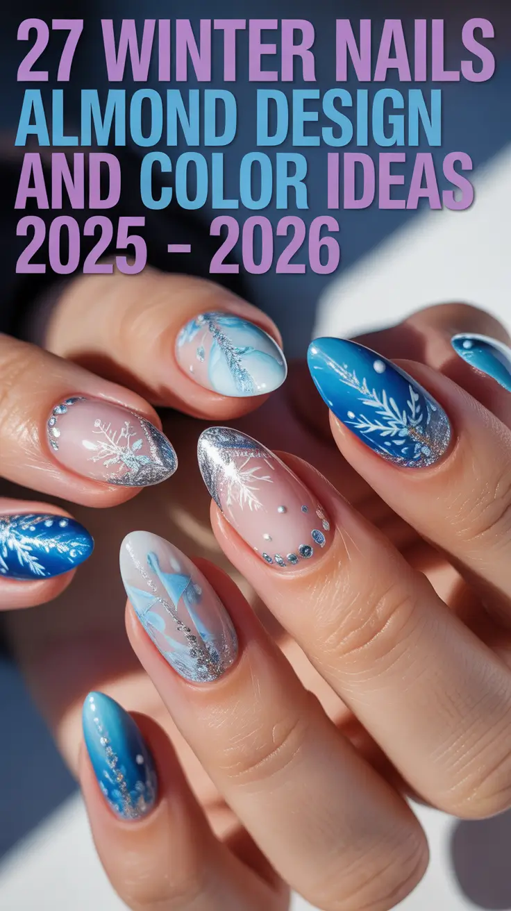 Winter Nails Almond Design and Color Ideas 2025–2026: Classy, Cute & Sparkly Manicure Trends