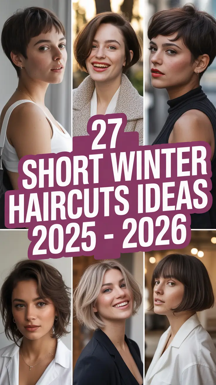 Short Winter Haircuts Ideas 2025–2026: Trendy Bob, Wolf Cut & Blonde Styles for Women