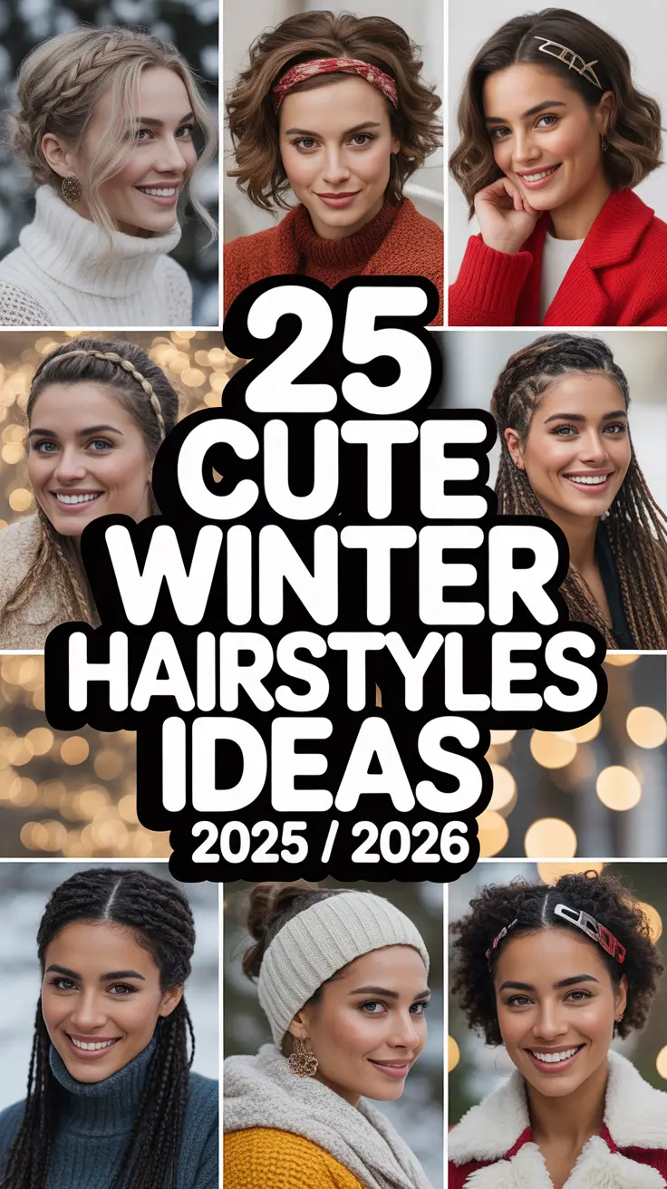 Cute Winter Hairstyles Ideas 2025 / 2026 – Easy, Chic, and Cozy Looks to Try This Season
