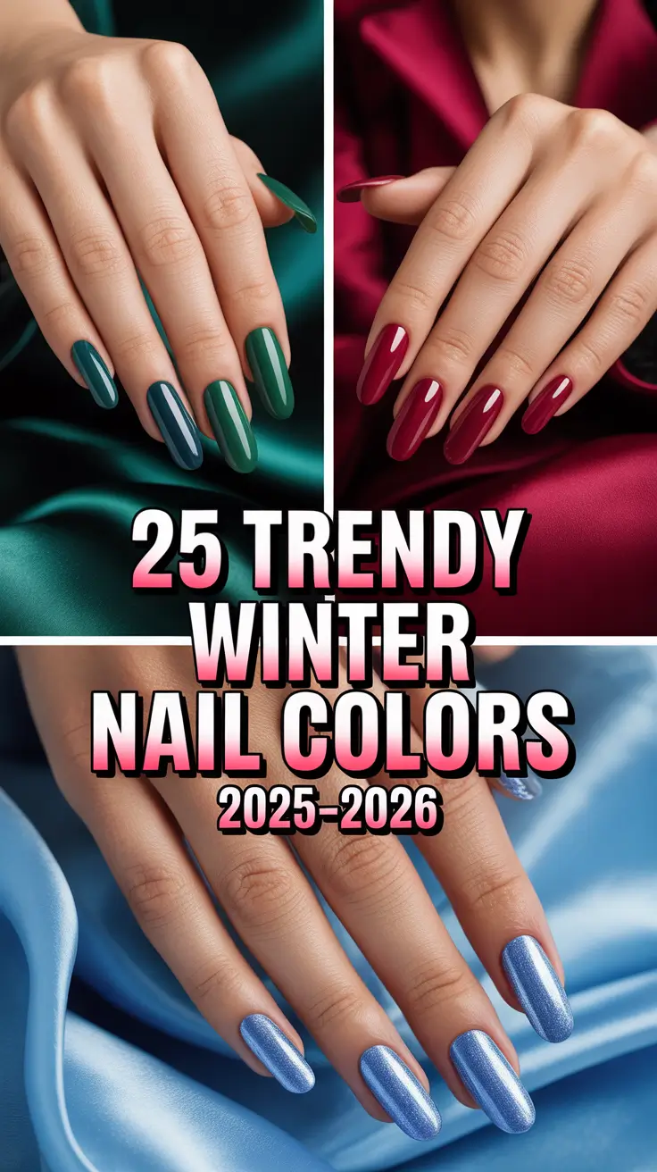 Trendy Winter Nail Colors 2025–2026: Chic Designs, Gel Ideas & Sparkly Polish Inspiration