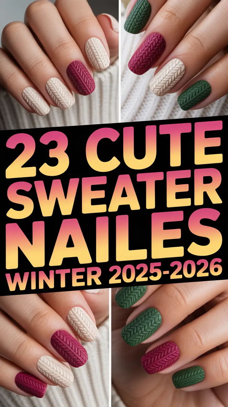 Cute Sweater Nails Winter 2025–2026: Cozy Designs, Colors & Ideas for the Cold Season