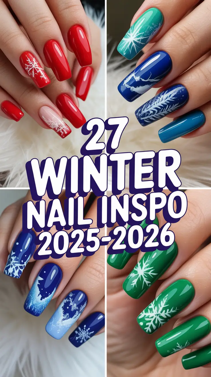 Winter Nail Inspo 2025–2026: Chic Acrylic, French Tips & Snowflake Nail Ideas for Every Style