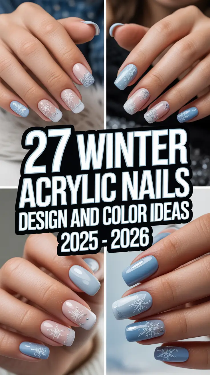 Winter Acrylic Nails Design and Color Ideas 2025–2026: Trendy Sets, Shapes, and Shades to Try This Season