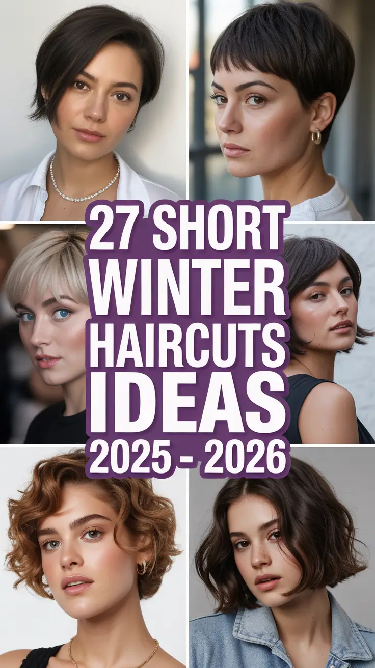 Short Winter Haircuts Ideas 2025–2026: Trendy Bob, Wolf Cut & Blonde Styles for Women
