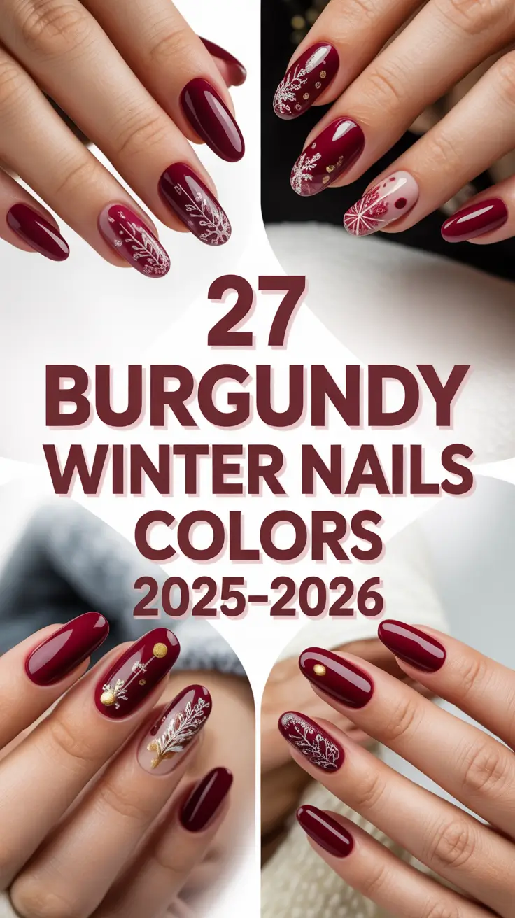 Burgundy Winter Nails Colors 2025–2026: Elegant Designs and Trendy Ideas for the Season
