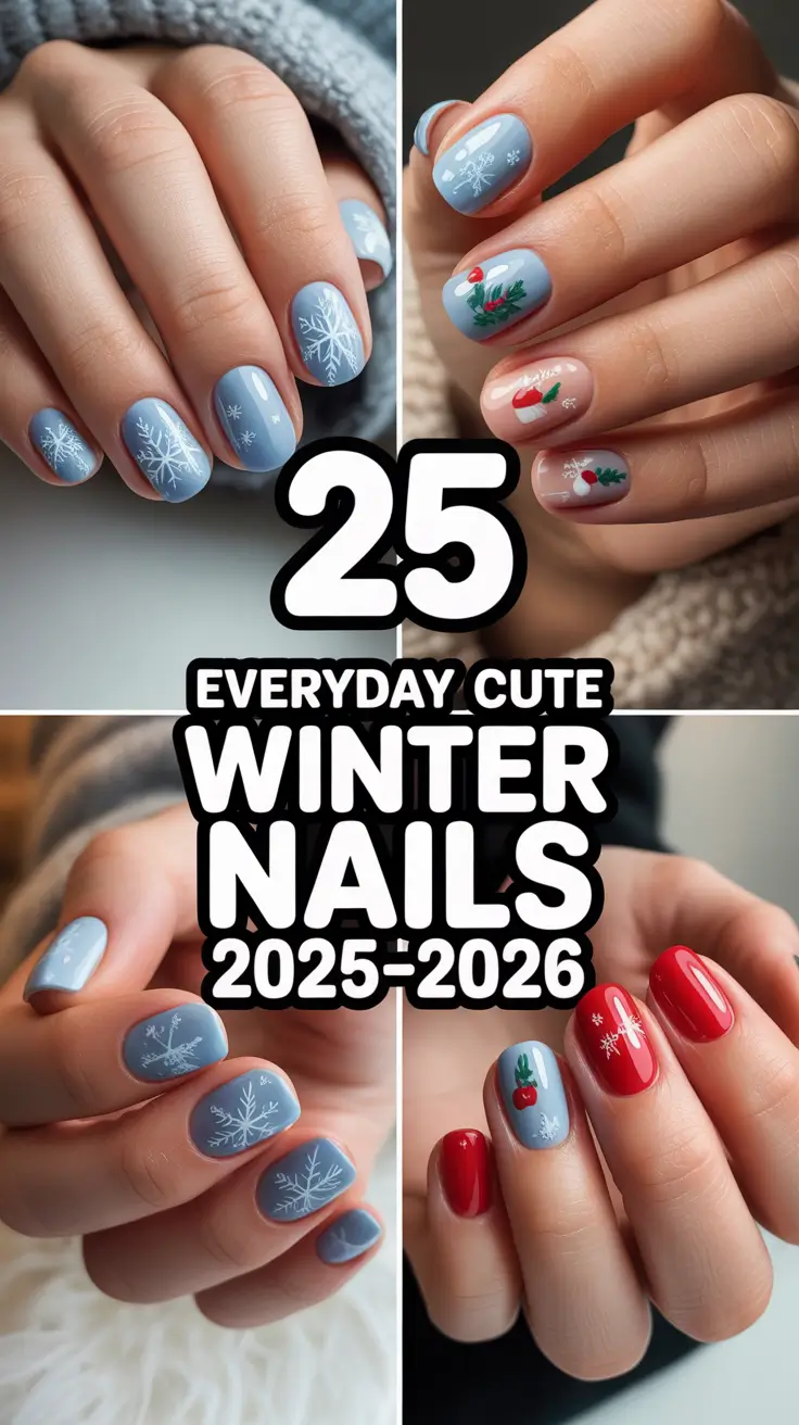 Everyday Cute Winter Nails 2025–2026: Simple & Chic Nail Designs for Cold-Season Inspiration