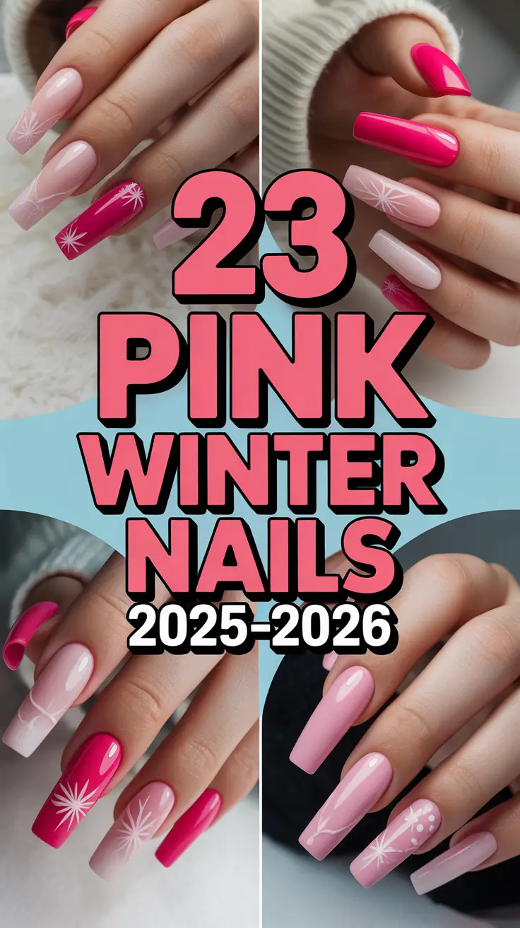 Pink Winter Nails 2025–2026: Cute Glitter Designs & Soft Almond Ideas for the Season