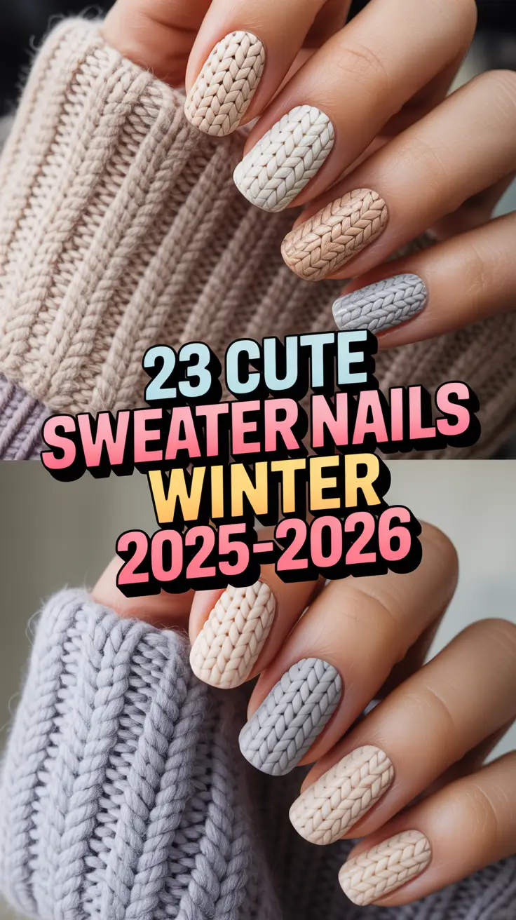 Cute Sweater Nails Winter 2025–2026: Cozy Designs, Colors & Ideas for the Cold Season
