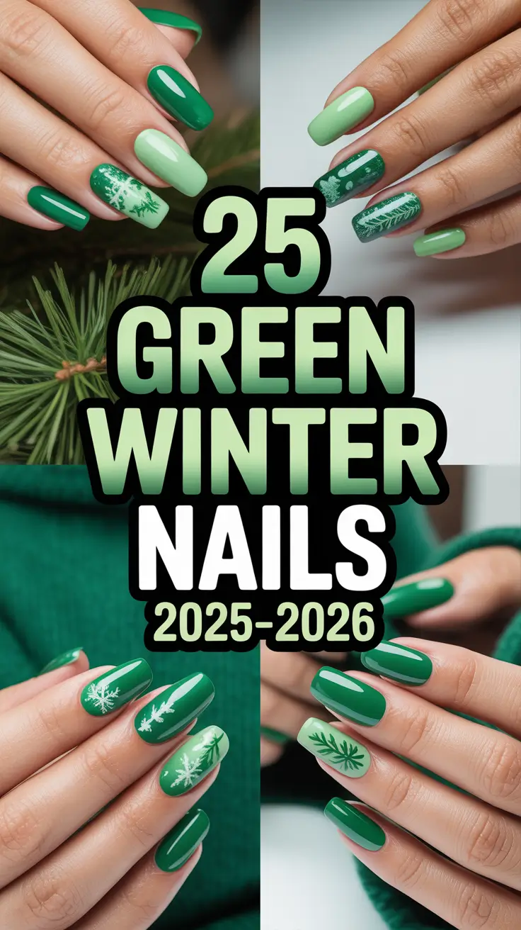 Green Winter Nails 2025–2026: Trendy Emerald, Sage & Olive Designs to Try This Season
