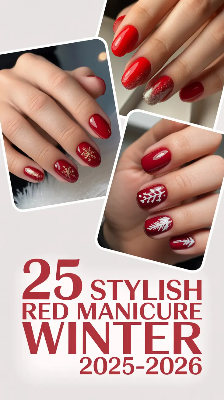 Stylish Red Manicure Winter 2025–2026: Trendy Ideas and Designs to Try