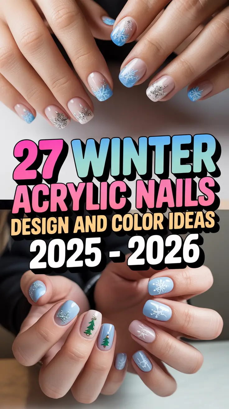 Winter Acrylic Nails Design and Color Ideas 2025–2026: Trendy Sets, Shapes, and Shades to Try This Season