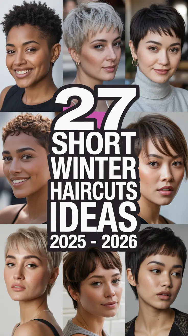 Short Winter Haircuts Ideas 2025–2026: Trendy Bob, Wolf Cut & Blonde Styles for Women