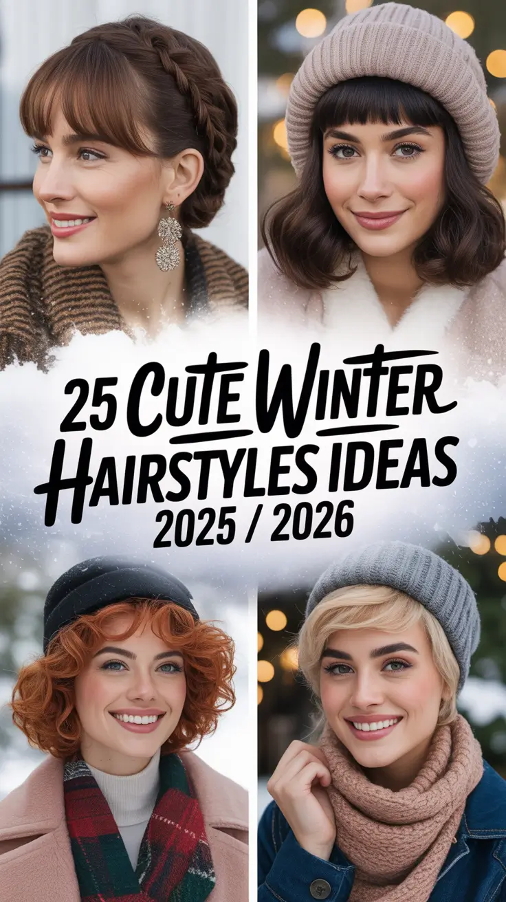 Cute Winter Hairstyles Ideas 2025 / 2026 – Easy, Chic, and Cozy Looks to Try This Season