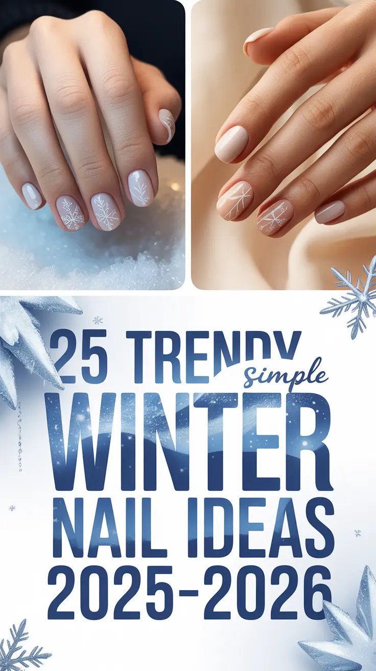 Trendy Simple Winter Nail Ideas 2025–2026: Cute, Short & Elegant Designs for the Cold Season