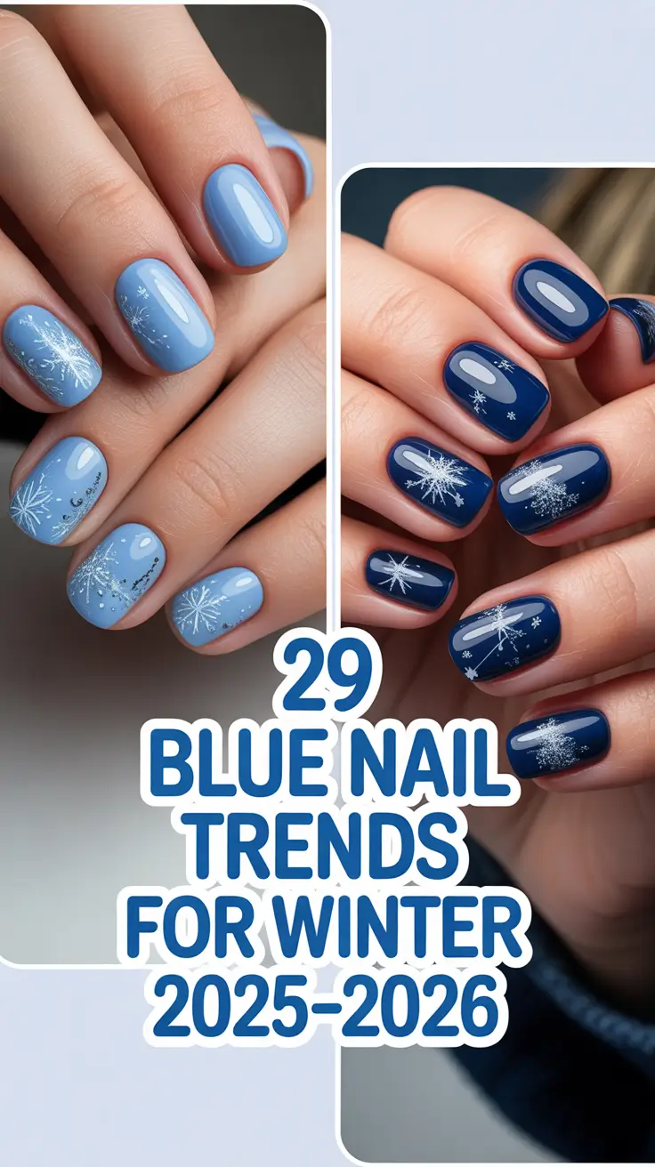 Blue Nail Trends for Winter 2025–2026: Icy, Royal & Sparkly Nail Art Ideas to Try This Season