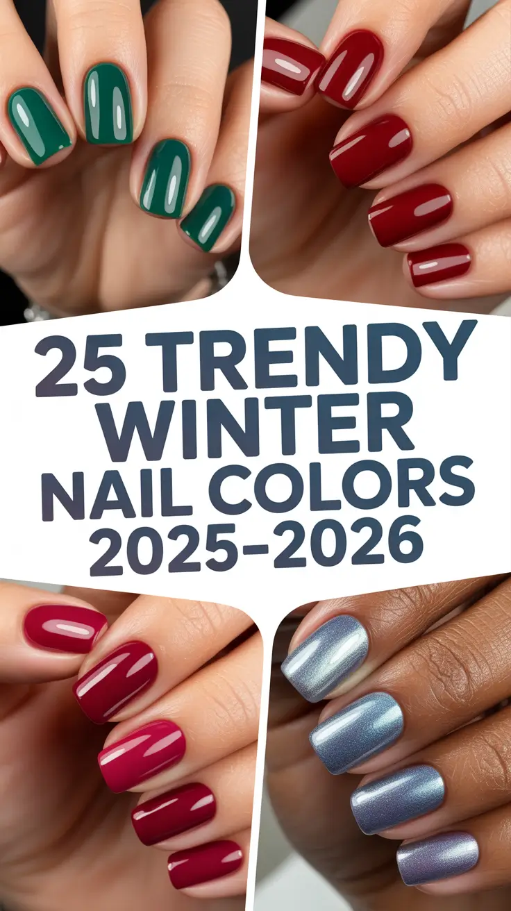 Trendy Winter Nail Colors 2025–2026: Chic Designs, Gel Ideas & Sparkly Polish Inspiration