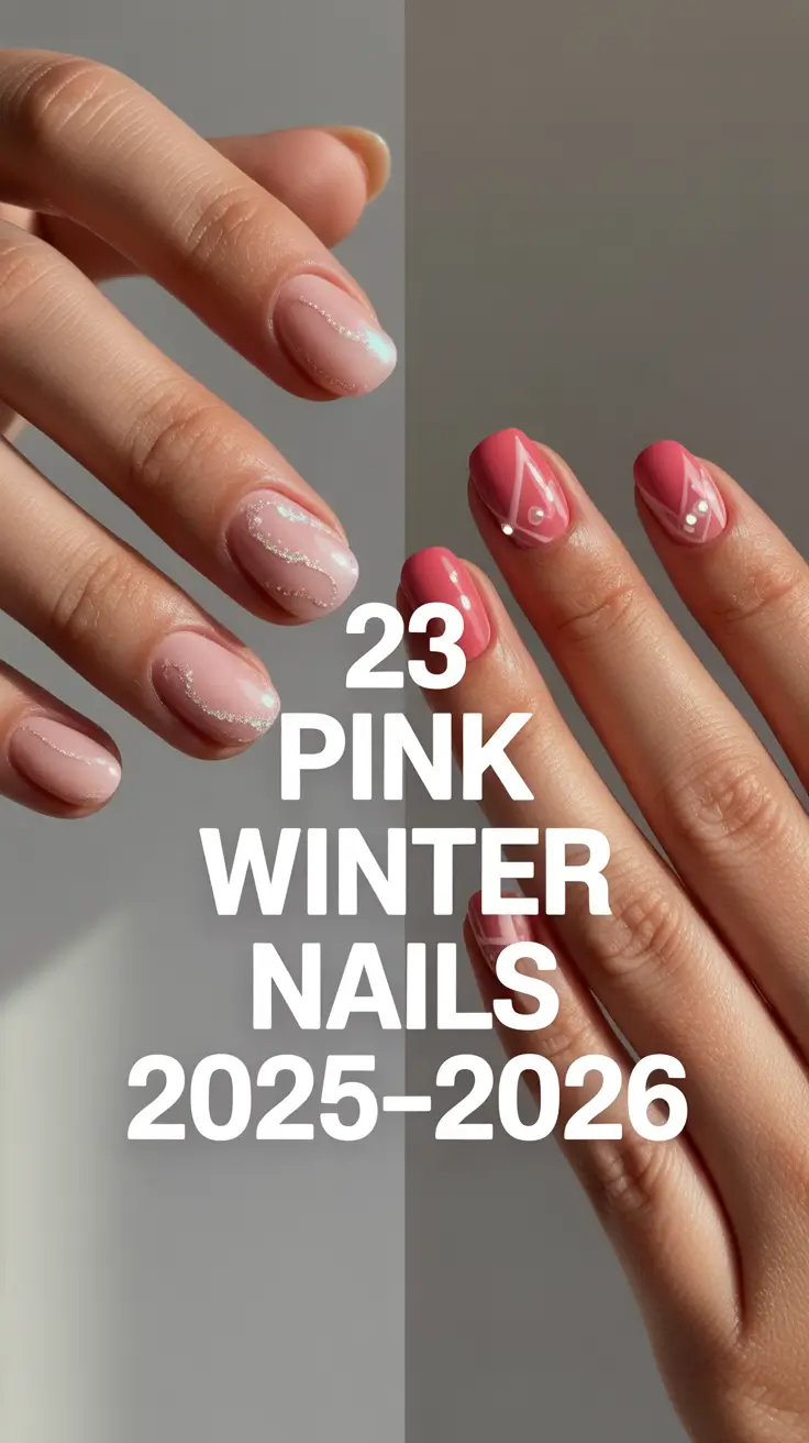 Pink Winter Nails 2025–2026: Cute Glitter Designs & Soft Almond Ideas for the Season