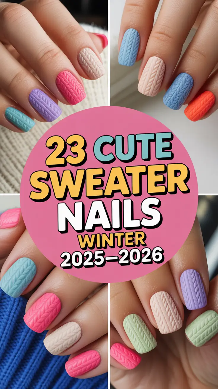 Cute Sweater Nails Winter 2025–2026: Cozy Designs, Colors & Ideas for the Cold Season