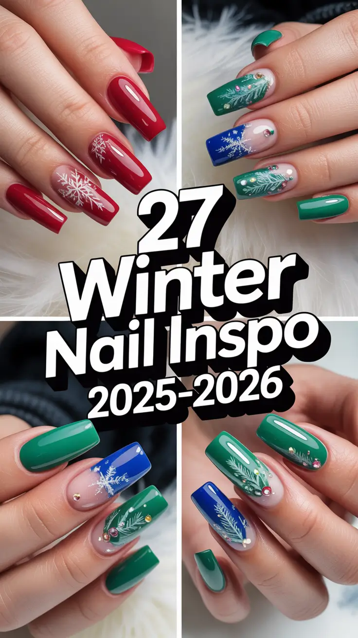 Winter Nail Inspo 2025–2026: Chic Acrylic, French Tips & Snowflake Nail Ideas for Every Style