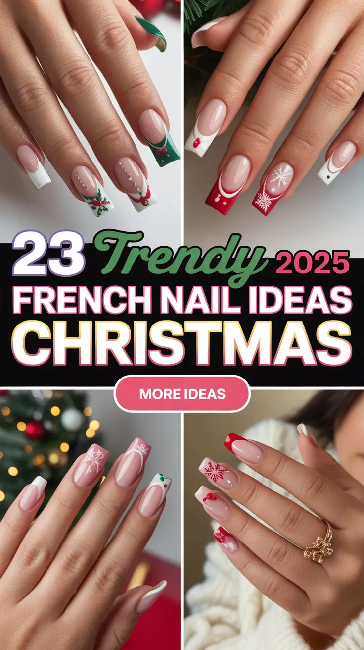 Trendy French Nail Ideas Christmas 2025: Elegant and Festive Designs
