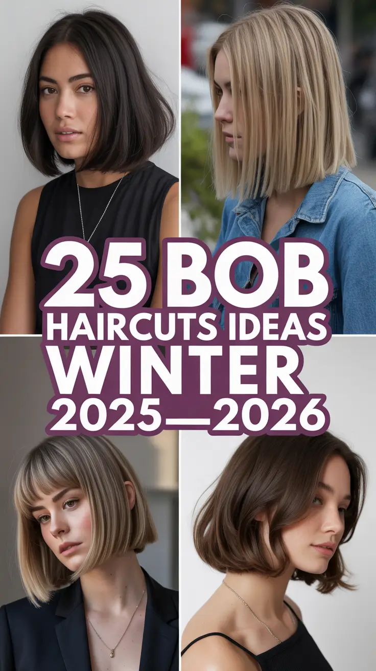 Bob Haircuts Ideas Winter 2025–2026: Trendy, Layered & Effortless Looks for Women