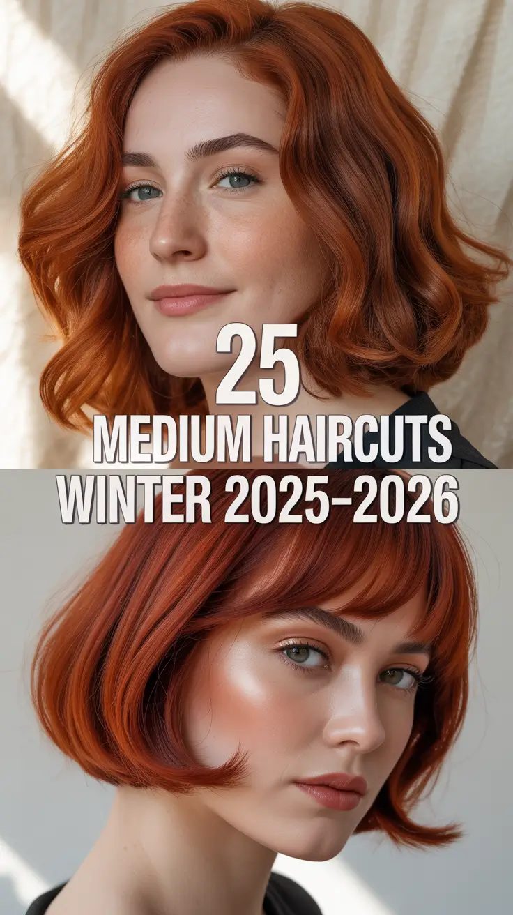 Medium Haircuts Winter 2025–2026: Chic Ideas with Layers, Bangs & Wavy Inspo