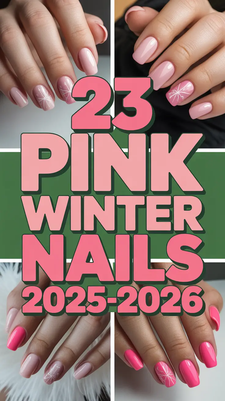 Pink Winter Nails 2025–2026: Cute Glitter Designs & Soft Almond Ideas for the Season
