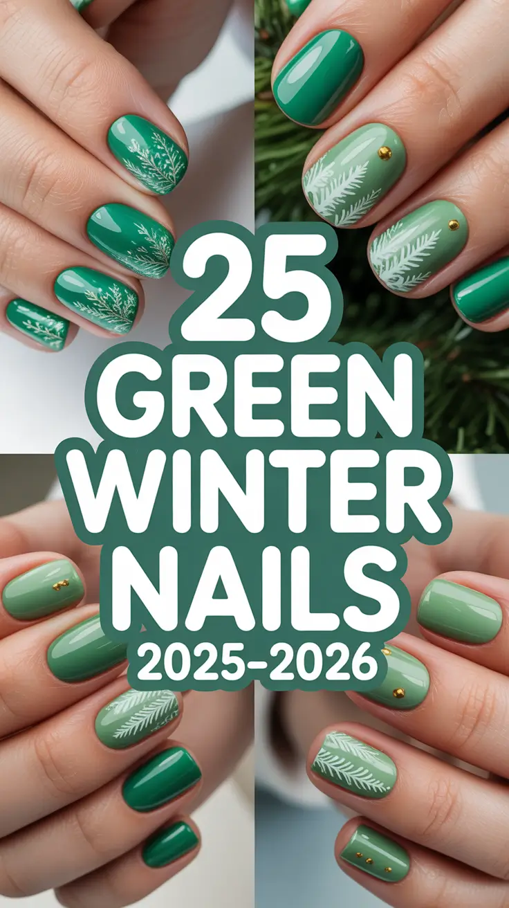Green Winter Nails 2025–2026: Trendy Emerald, Sage & Olive Designs to Try This Season