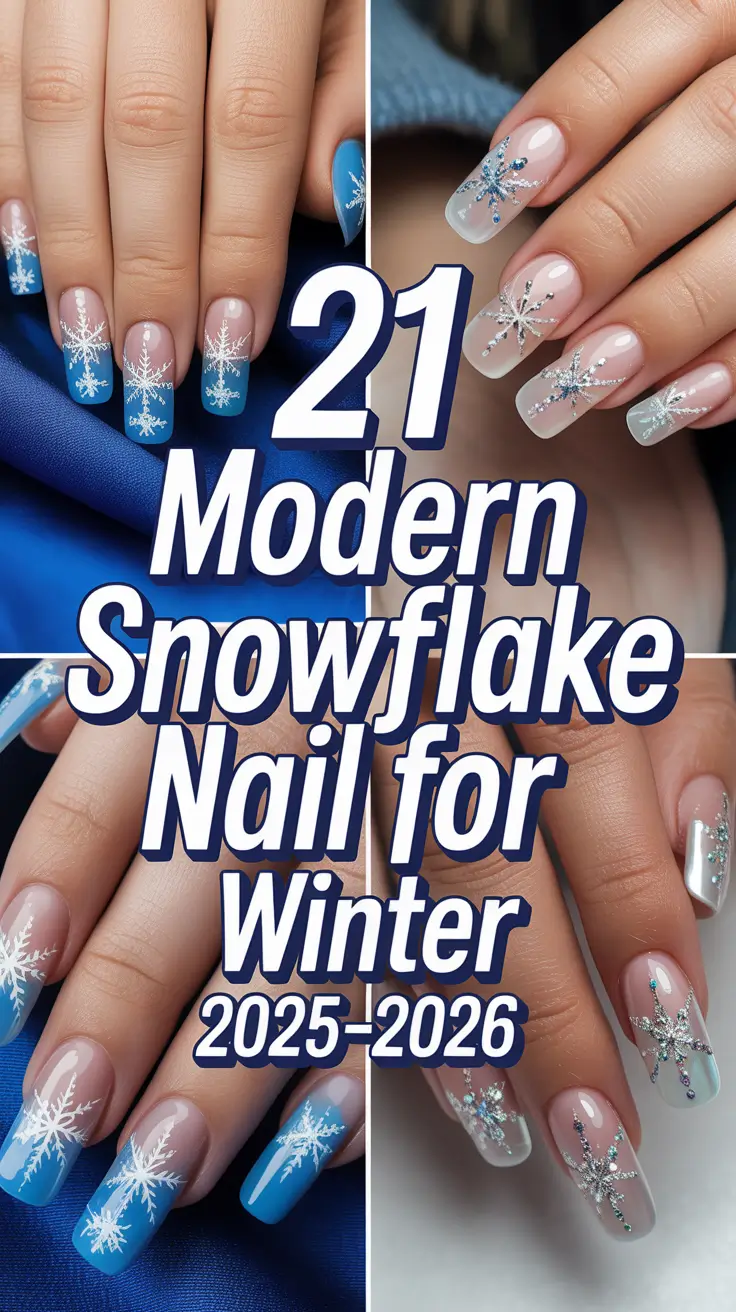 Modern Snowflake Nail for Winter 2025–2026: Chic, Cozy & Sparkly Designs You’ll Love
