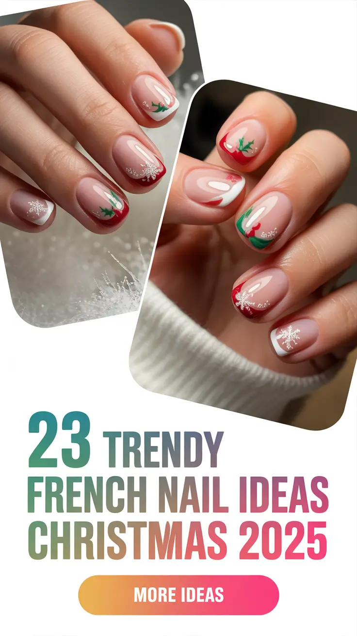 Trendy French Nail Ideas Christmas 2025: Elegant and Festive Designs
