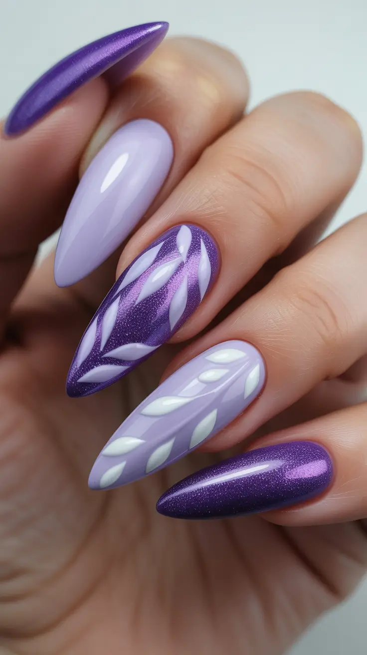 Almond Nail Trends Winter 2025–2026 Iced Plum Elegance