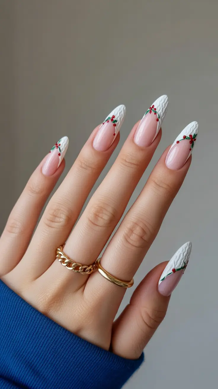 Almond Nail Trends Winter 2025–2026 Cozy Cable-Tip Elegance