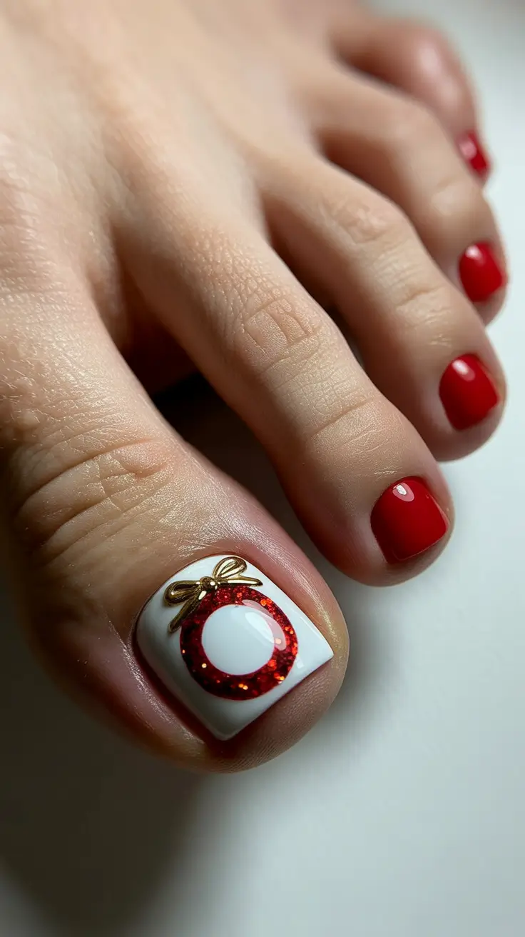 Best Winter Toe Nails 2025-2026 Holiday Ornament Charm