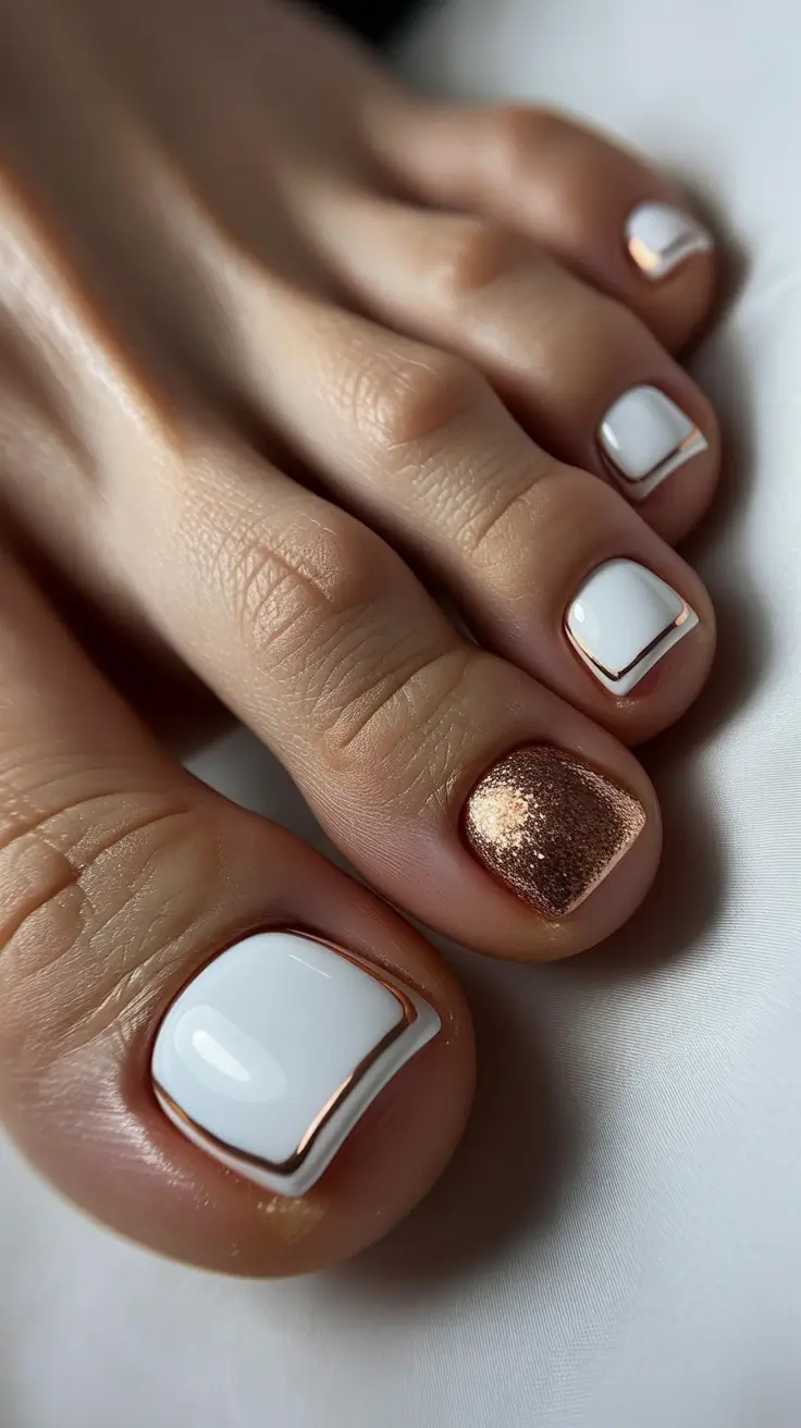 Best Winter Toe Nails 2025–2026 White Gold Elegance