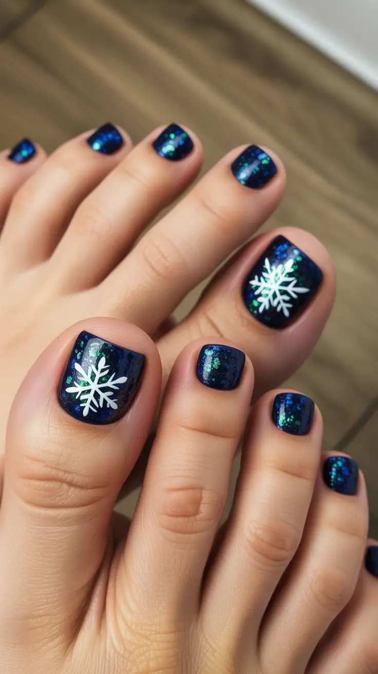 Best Winter Toe Nails 2025–2026 Glitter Frost