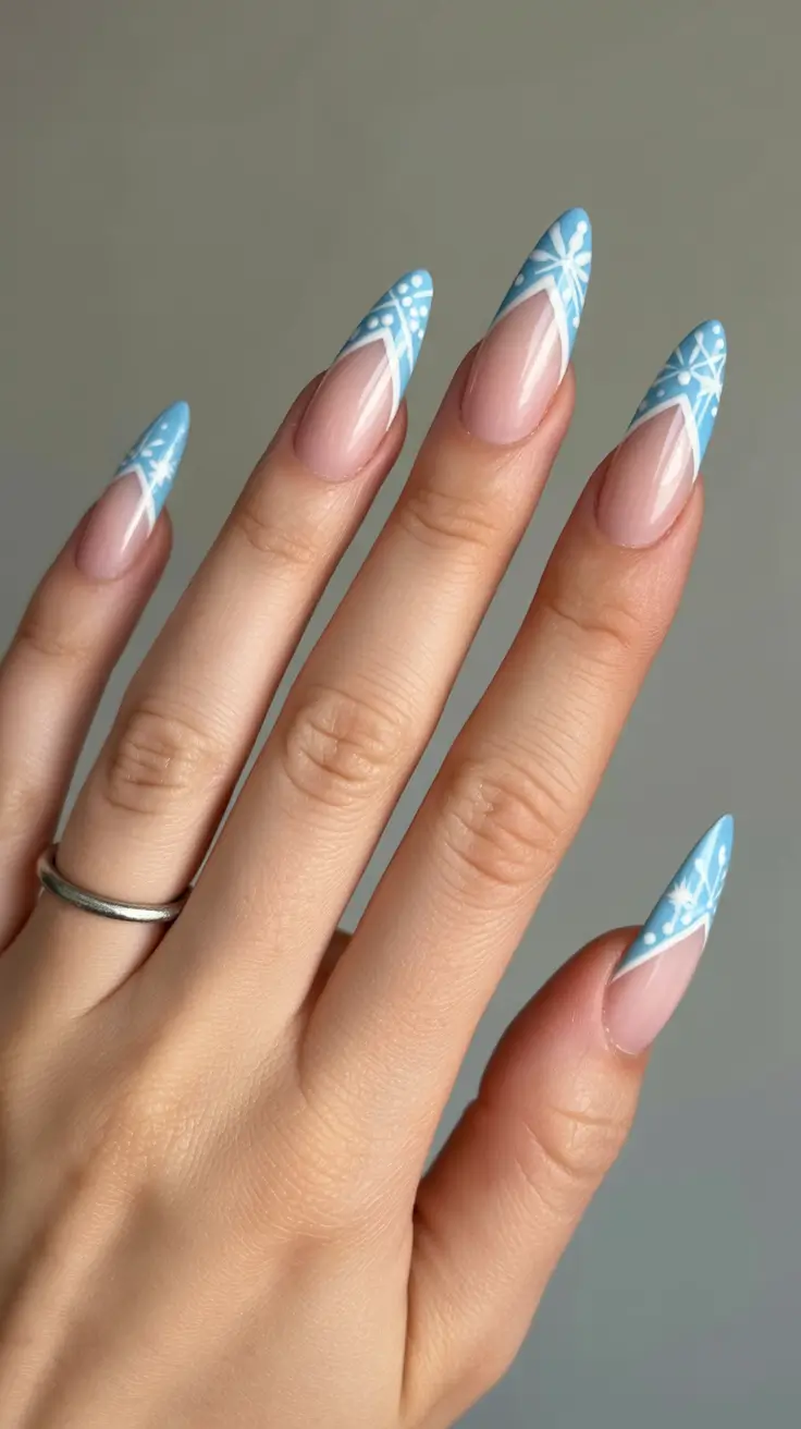 Blue Nail Trends for Winter 2025–2026 Alpine Crystal Tips