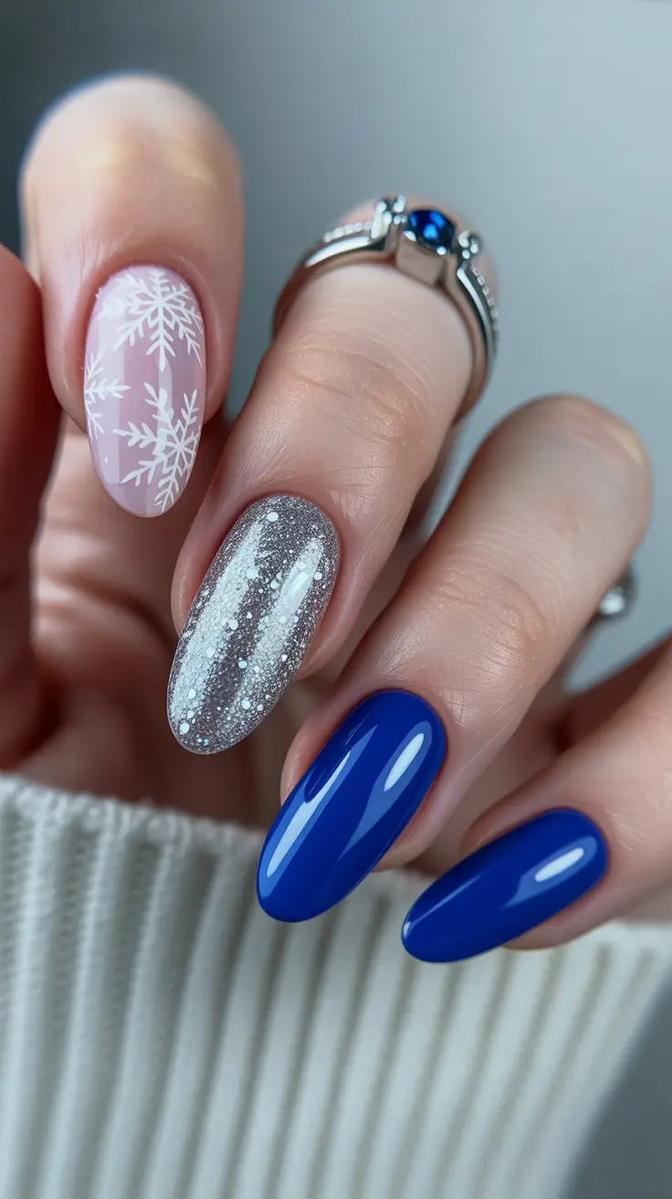 Blue Nail Trends for Winter 2025–2026 Royal Frost Elegance