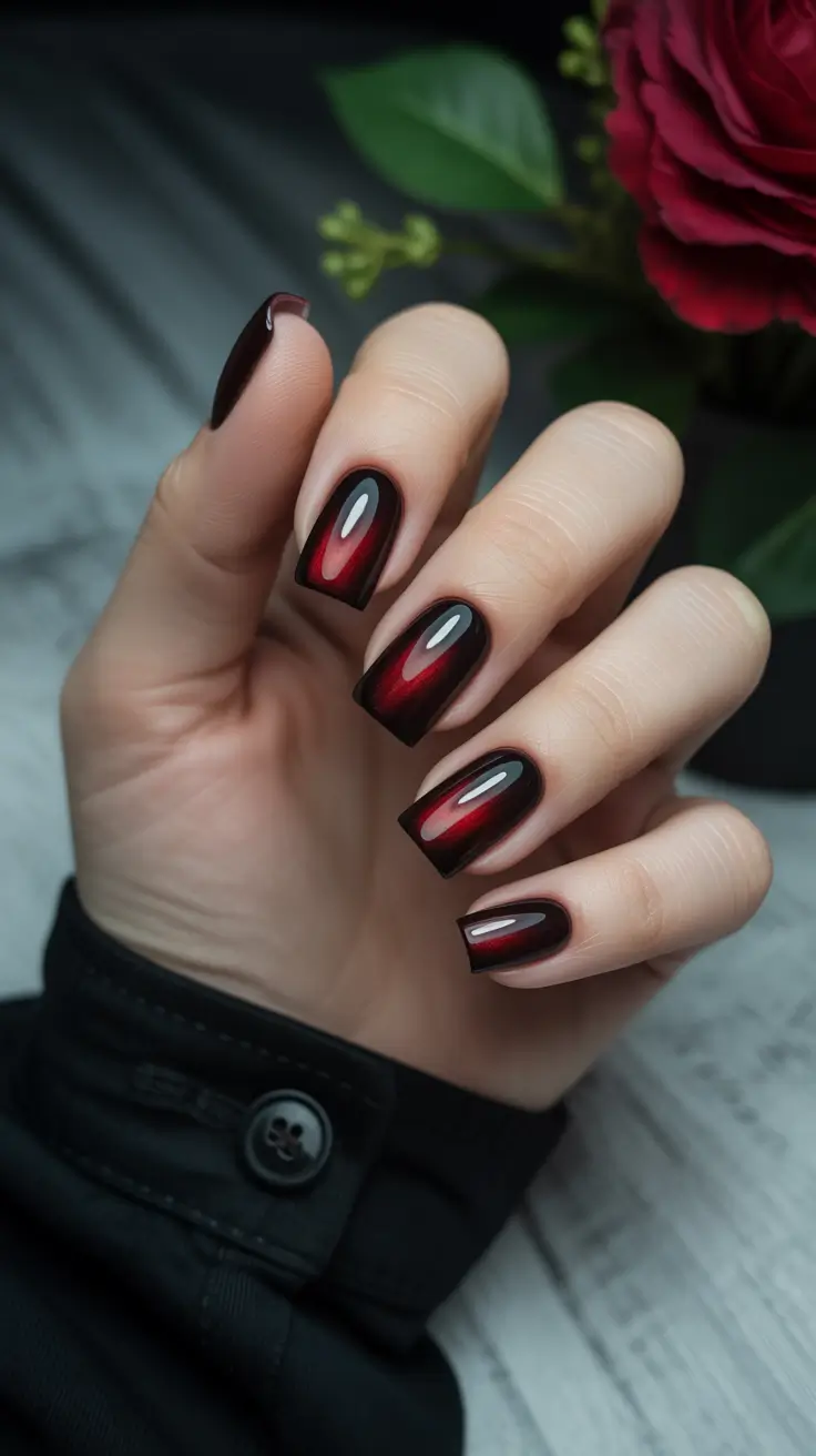 Burgundy Winter Nails Colors 2025–2026 Black Cherry Mirage