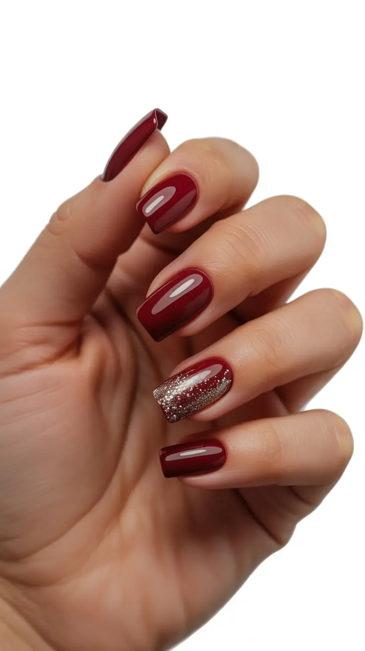 Burgundy Winter Nails Colors 2025–2026 Gilded Mulberry Classic