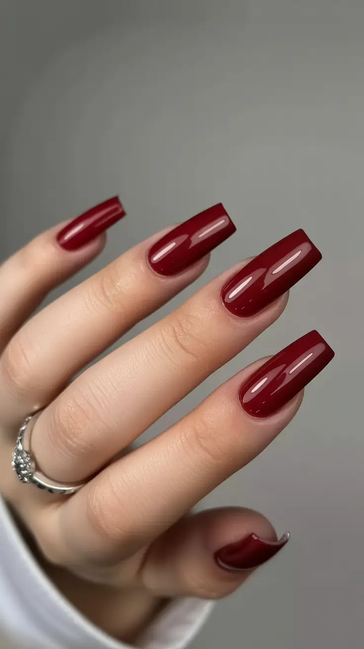 Burgundy Winter Nails Colors 2025–2026 Classic Deep Red Revival