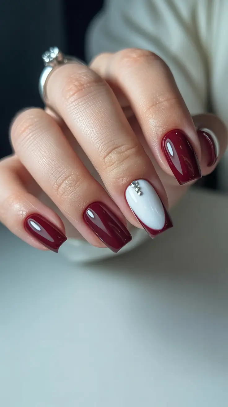 Burgundy Winter Nails Colors 2025–2026 Burgundy Frost Duo