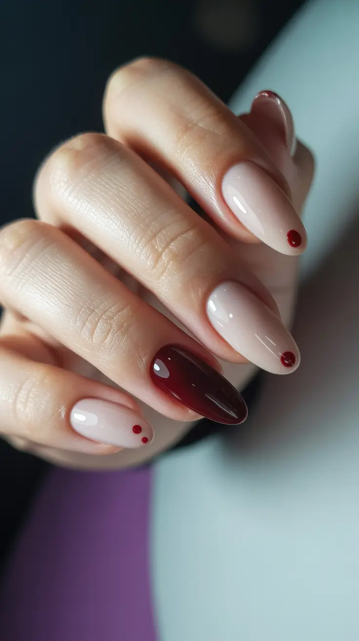 Burgundy Winter Nails Colors 2025–2026 Minimal Dots & Merlot