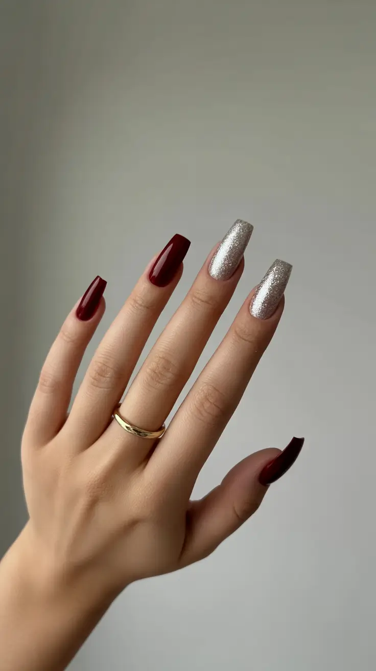 Burgundy Winter Nails Colors 2025–2026 Chic Burgundy Chrome