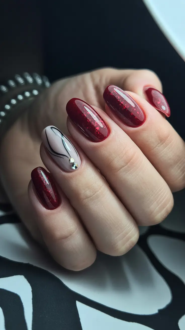 Burgundy Winter Nails Colors 2025–2026 Garnet Whisper Lines