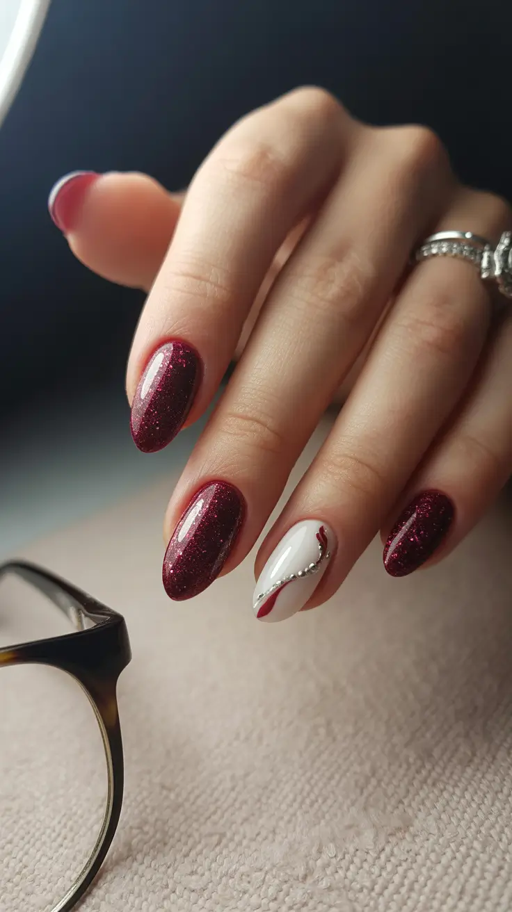 Burgundy Winter Nails Colors 2025–2026 Ruby Snowlight Elegance