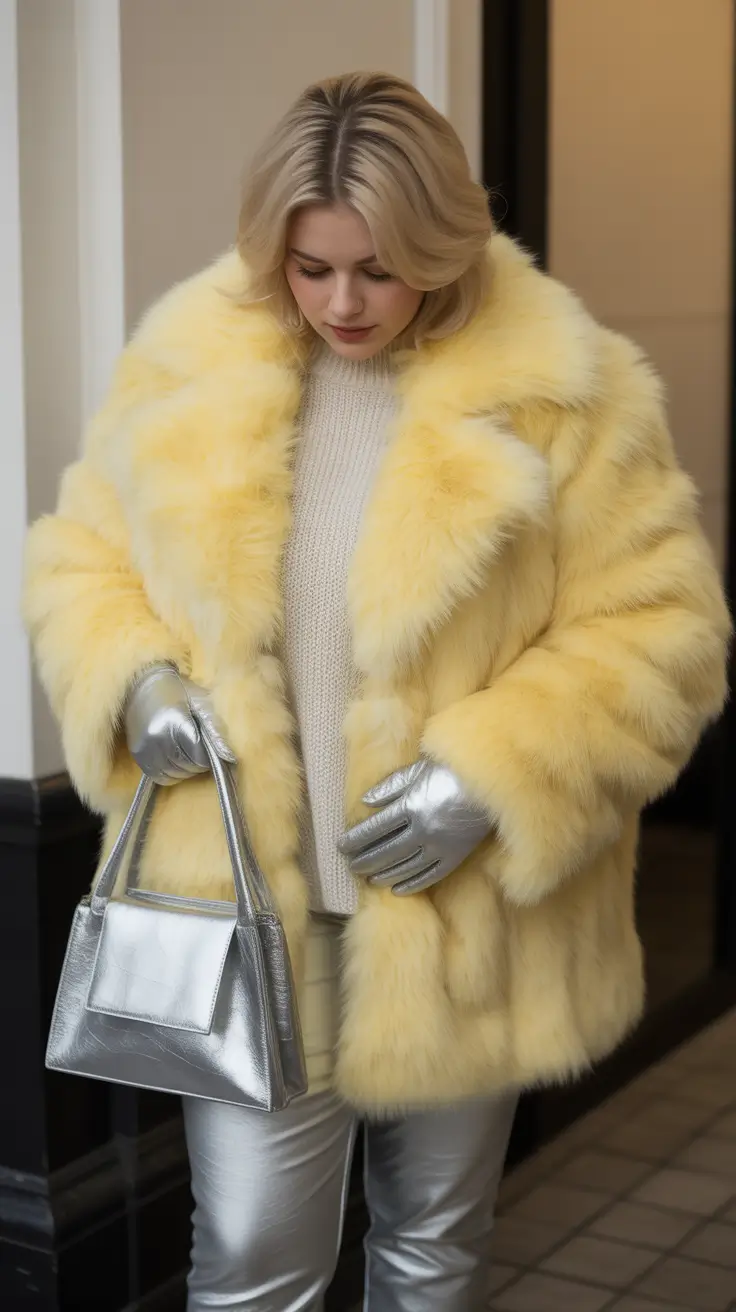winter capsule wardrobe for plus size women 2025-2026 Yellow Luxe with Silver Accents