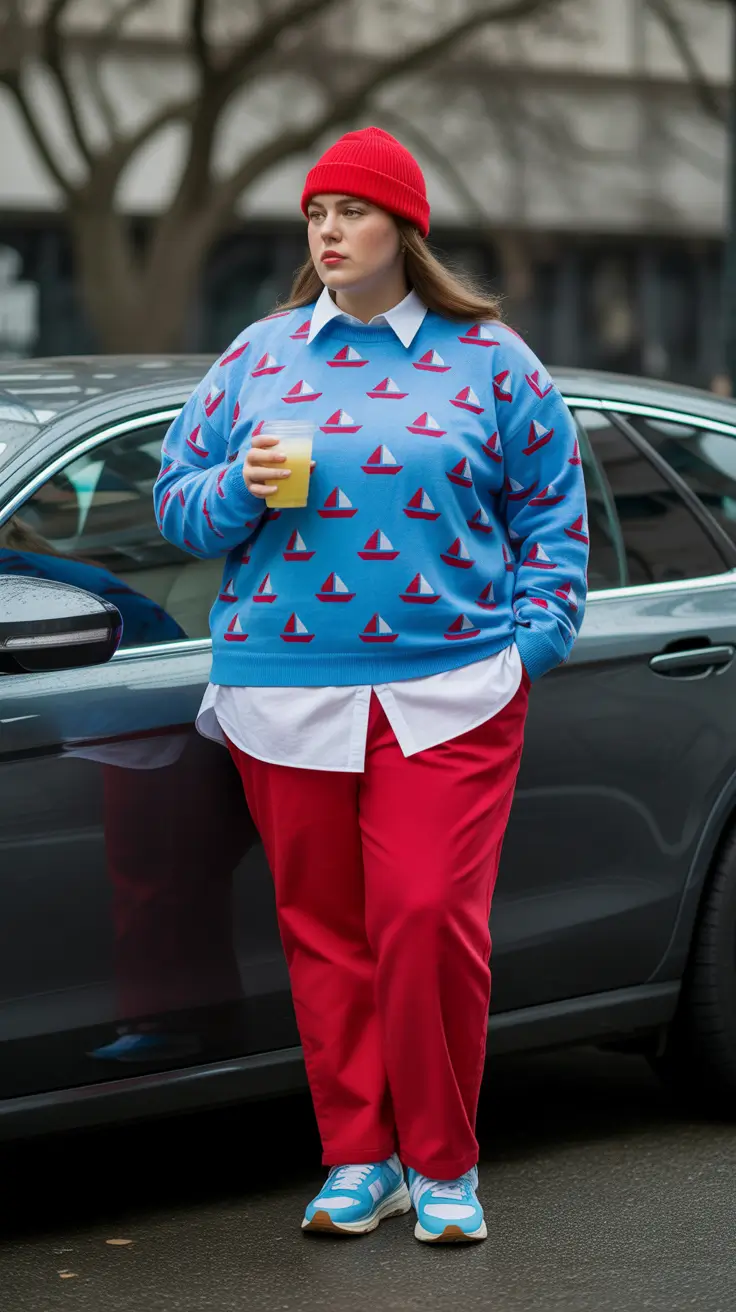 winter capsule wardrobe for plus size women 2025-2026 Playful Nautical Twist