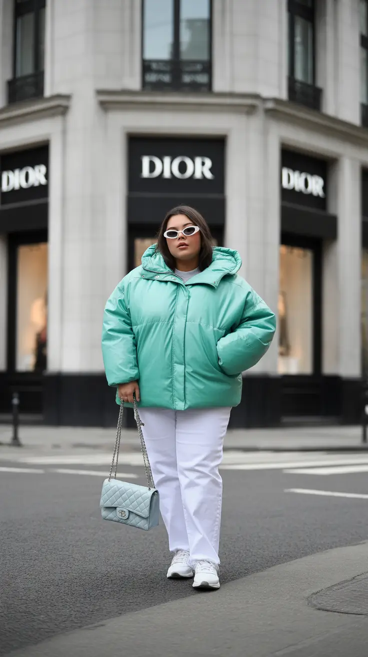winter capsule wardrobe for plus size women 2025-2026 Mint Cool Statement