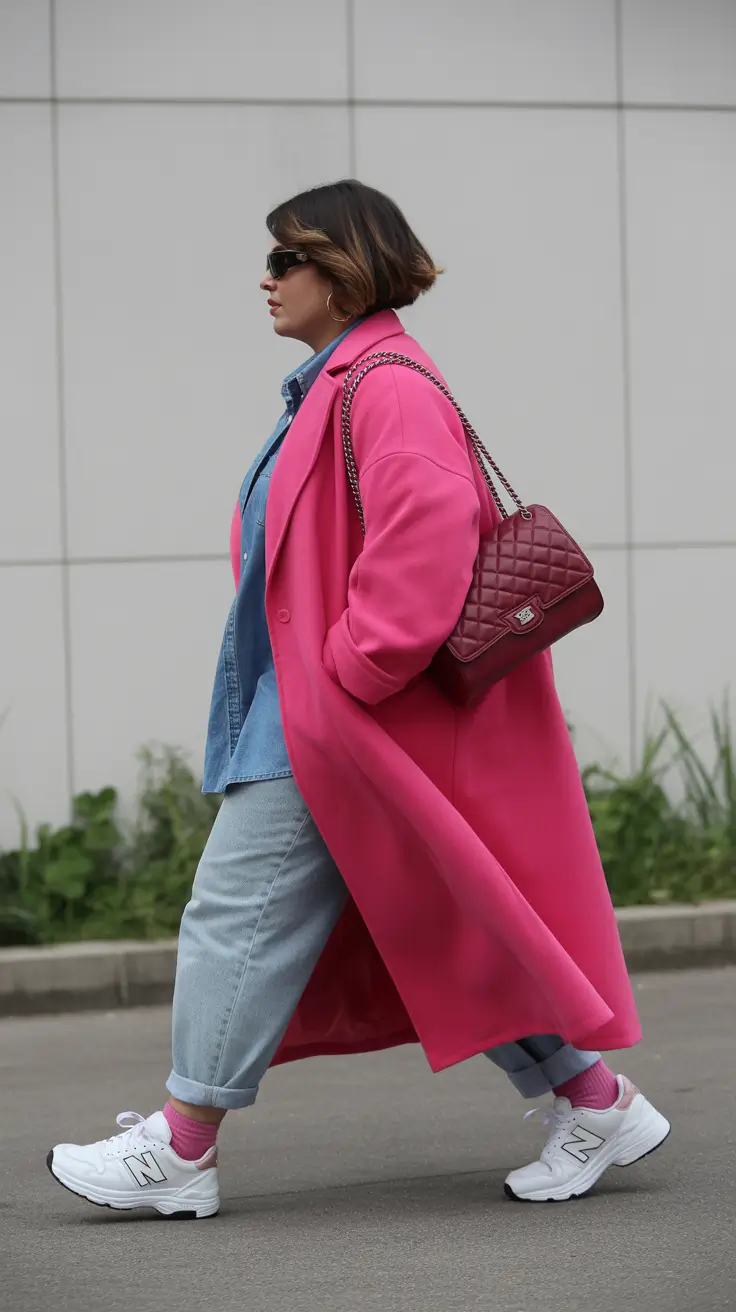 winter capsule wardrobe for plus size women 2025-2026 Pink Energy for City Walks