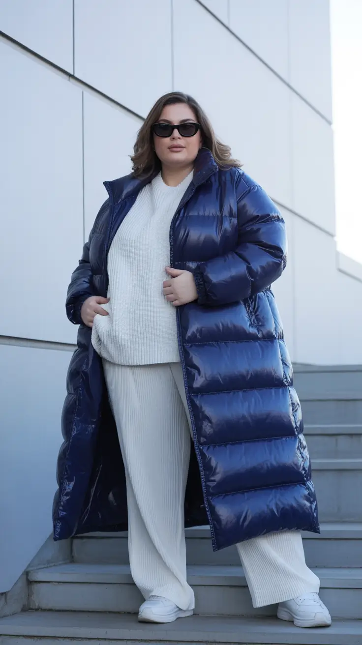 winter capsule wardrobe for plus size women 2025-2026 Blue Serenity